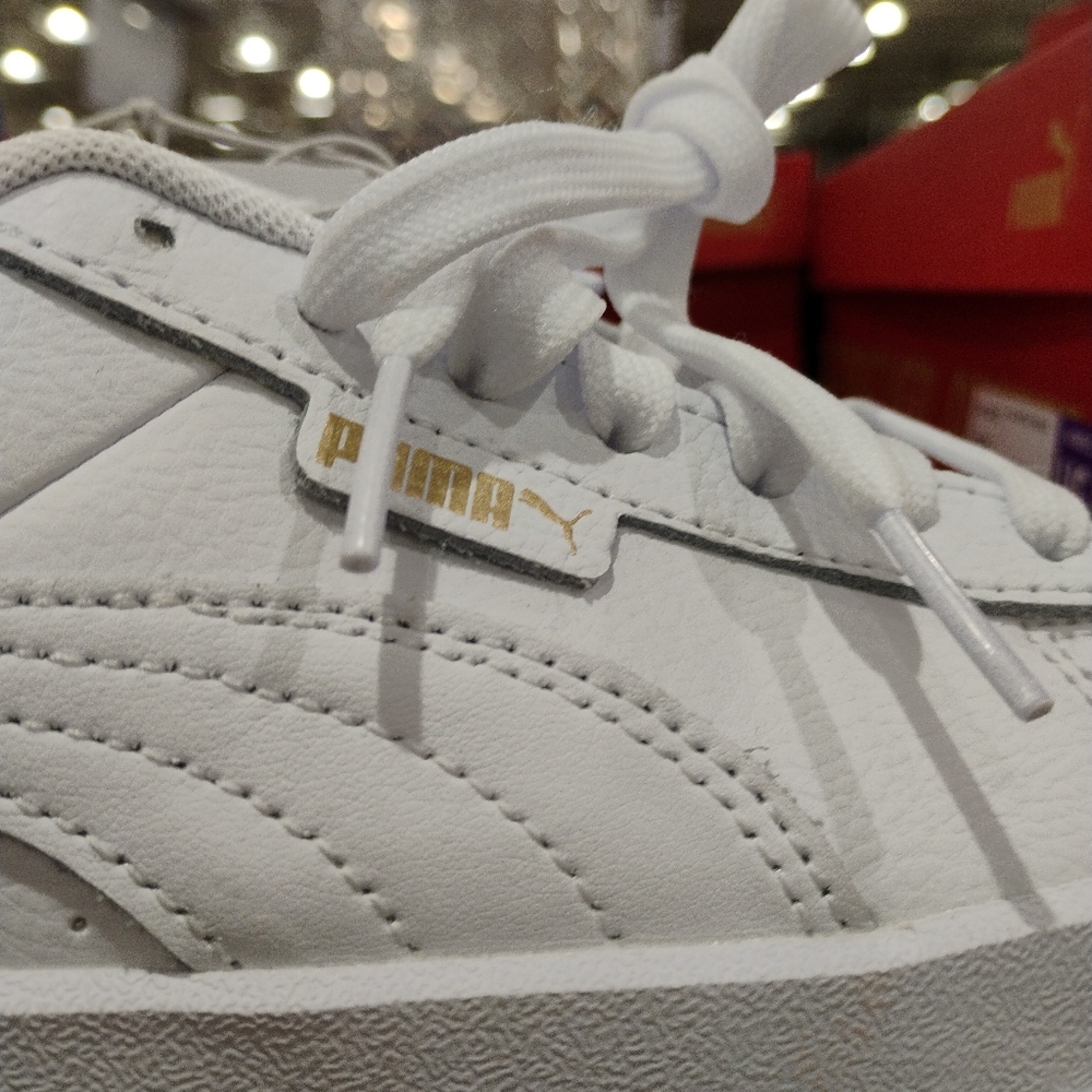 Puma White Leather Sneakers Women Brand New Size 5.5 - Picture 9 of 11